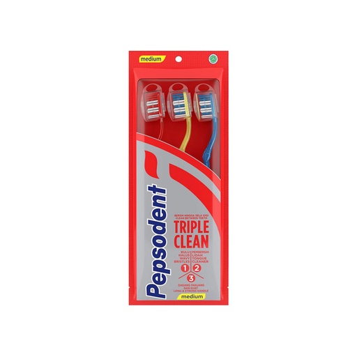 PEPSODENT SG TRIPLE CLEAN MEDIUM 3S – Lotte Grosir Mataram | Lotte ...